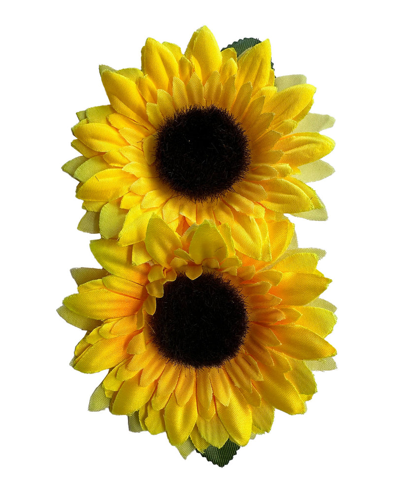 Sonnenblumen Haarspange zum Gärtner Kostüm  | Gelb 12er Set