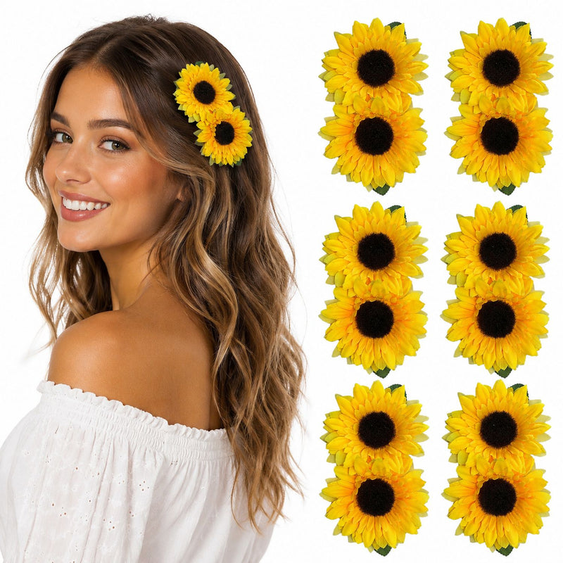 Sonnenblumen Haarspange für Damen | 6er Set