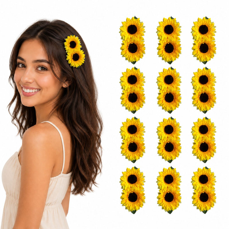 Sonnenblumen Haarspange für Damen | 12er Set