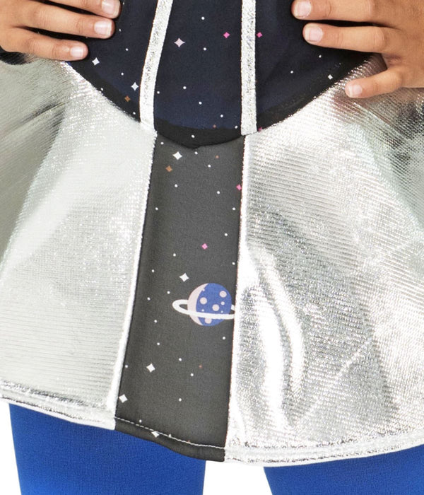 Space Girl Kostüm "Leia" für Mädchen | Silber Metallic