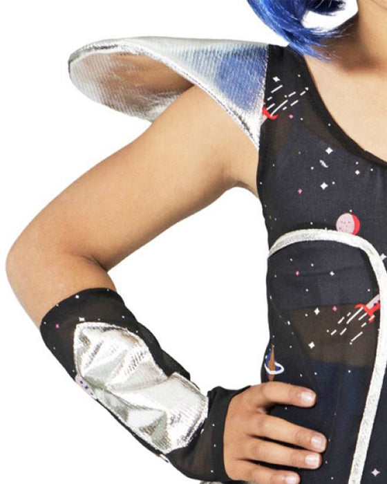 Space Girl Kostüm "Leia" für Mädchen | Silber Metallic