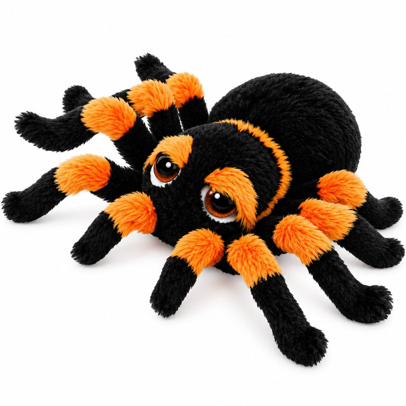 Stofftier Spinne "Nico" Gr. M (23 cm) | Schwarz Orange