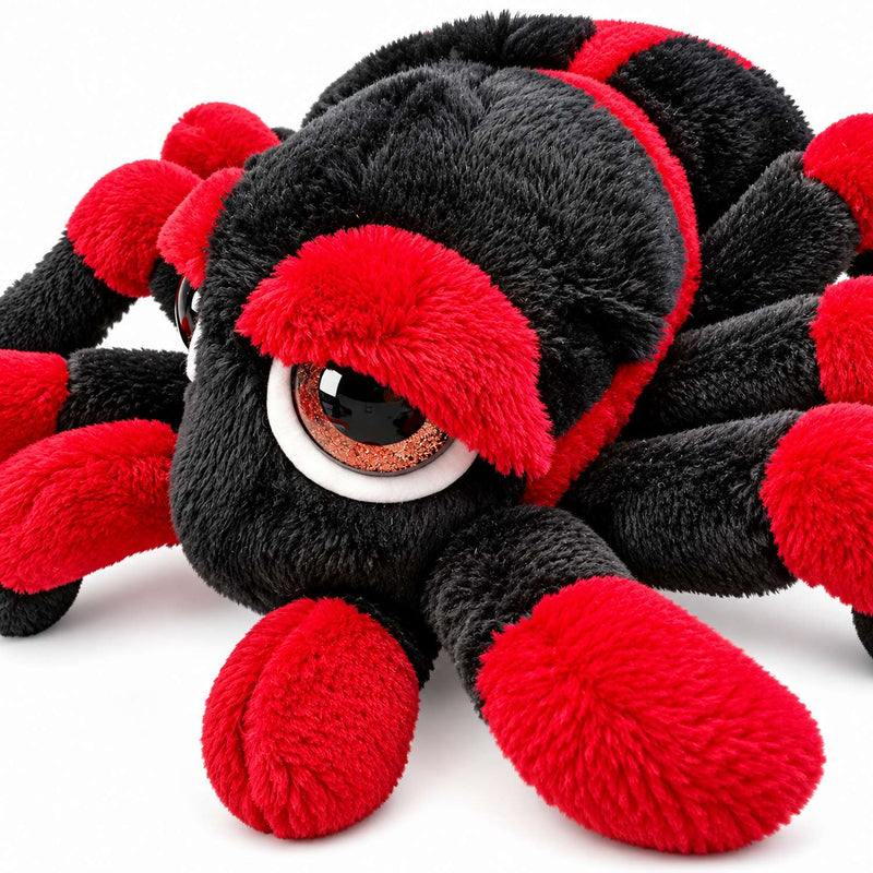 Stofftier Spinne "Nico" Gr. M (23 cm) | Schwarz Rot