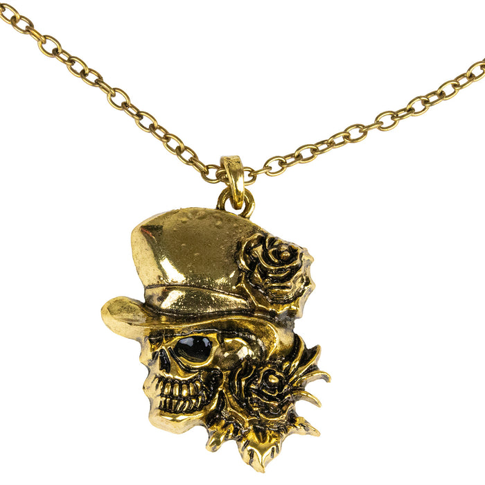 Day of the Dead Halskette mit Ohrringen - Gold
