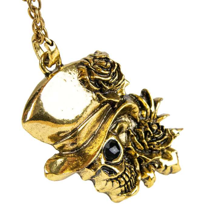 Day of the Dead Halskette mit Ohrringen - Gold