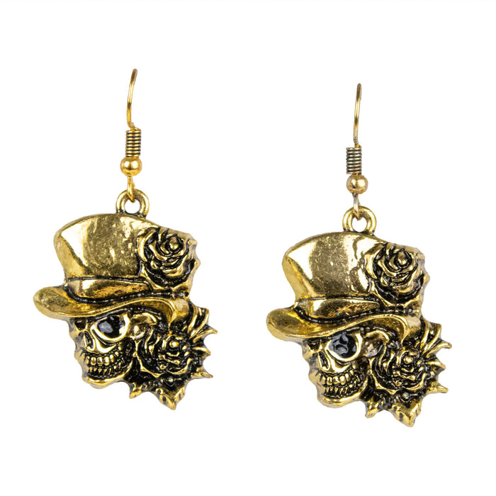 Day of the Dead Halskette mit Ohrringen - Gold