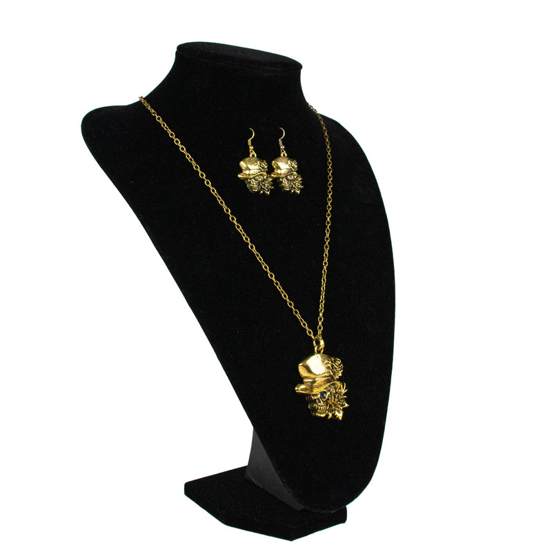 Day of the Dead Halskette mit Ohrringen | Gold