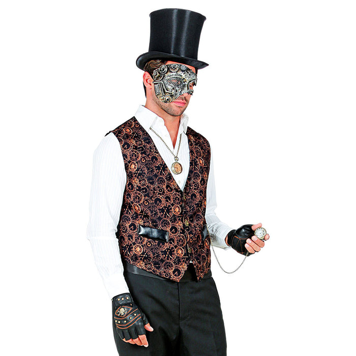 Steampunk Weste für Herren mit Zahnrädern - 48182 | Viktorianisches Kostüm