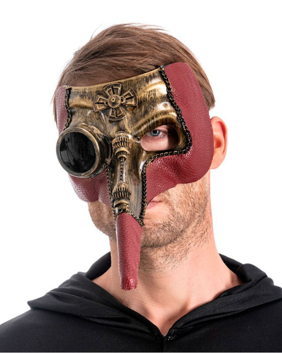 Halloween Steampunk Pest Maske "Plague Doctor" | Bronze Bordeaux