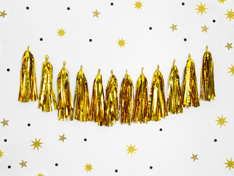 Girlande Quasten Gold | 12Stk./200cm