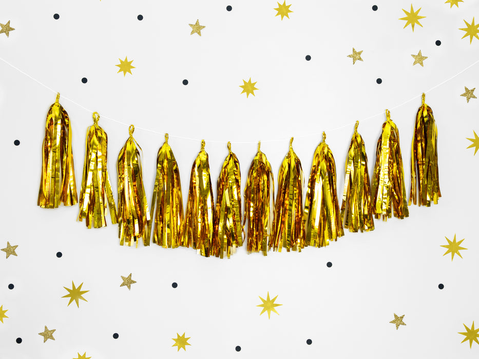 Girlande Quasten Gold | 12Stk./200cm