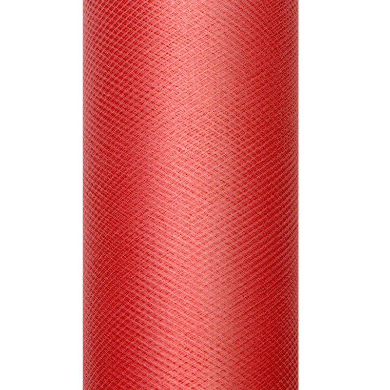 Dekostoff Tüll 0,15m x 9m Rot