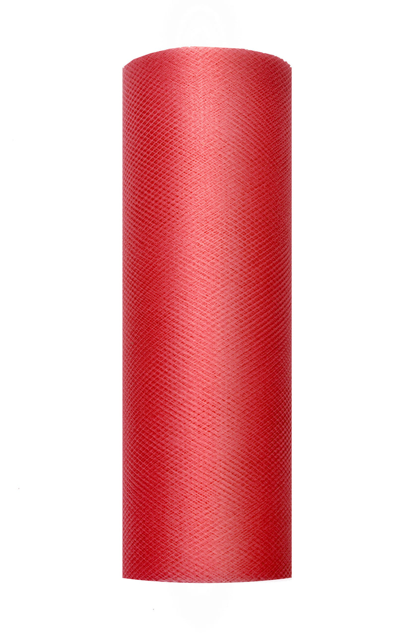Dekostoff Tüll 0,15m x 9m Rot