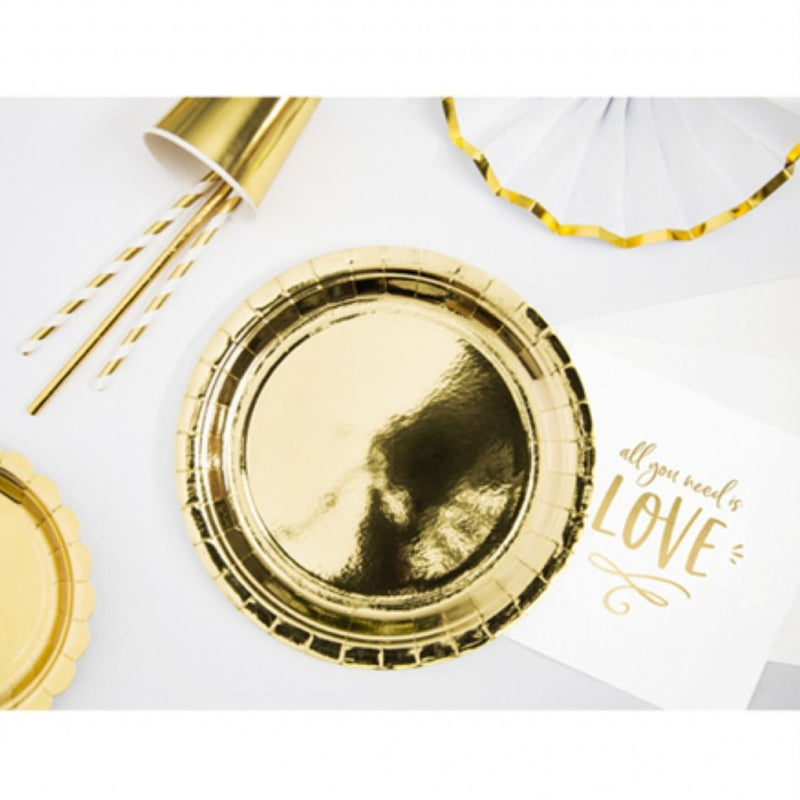 Pappteller 23cm/6 Stk. | Gold