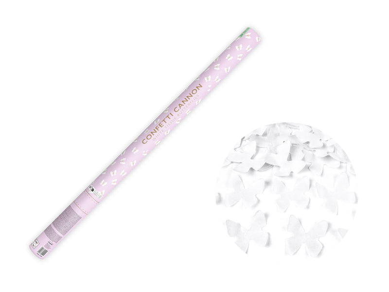 Konfettishooter Schmetterlinge Weiß 80cm