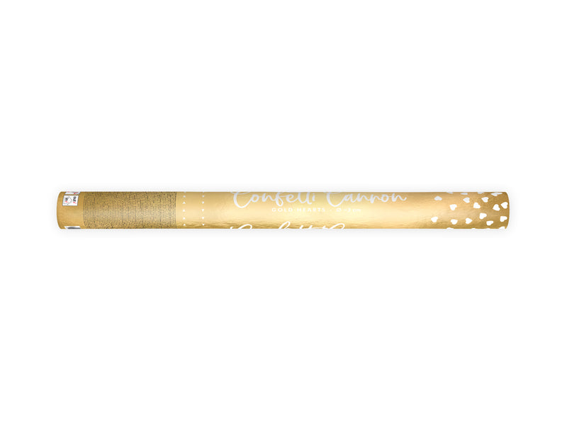 Konfettishooter Herzen 60 cm | Gold