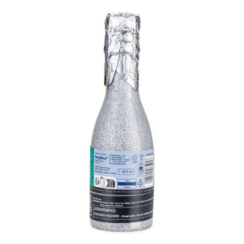 Konfettishooter Champagnerflasche 20,5 cm | Silber