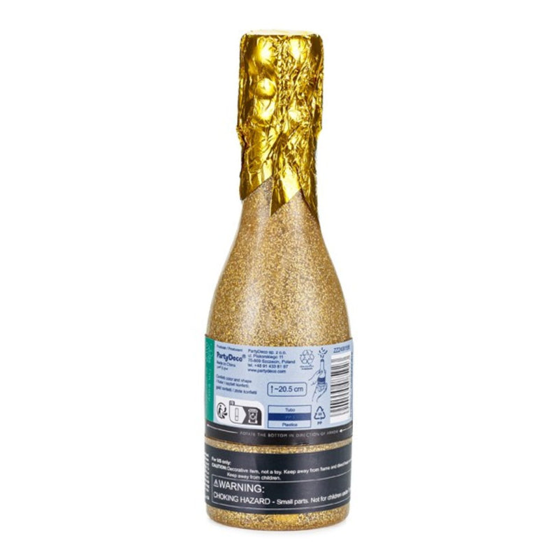 Konfettishooter Champagnerflasche 20,5 cm | Gold