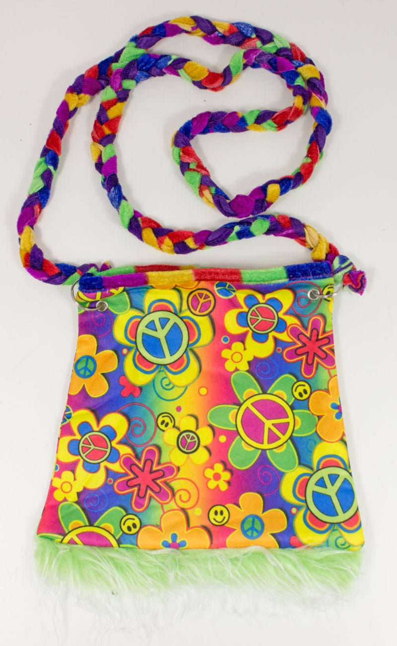 Hippie Peace Handtasche "Flower Power" - Bunt | 70er Jahre Kostüm Zubehör
