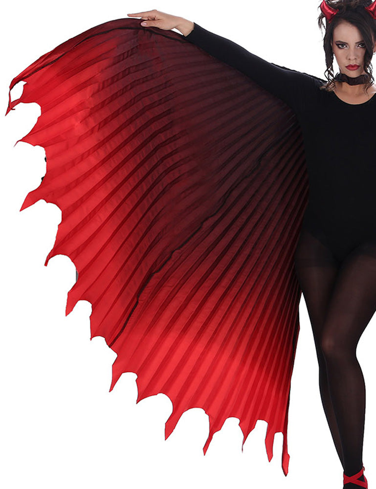 Deluxe Umhang "Teufelsflügel" - Kostüm Teufel | Rot Schwarz