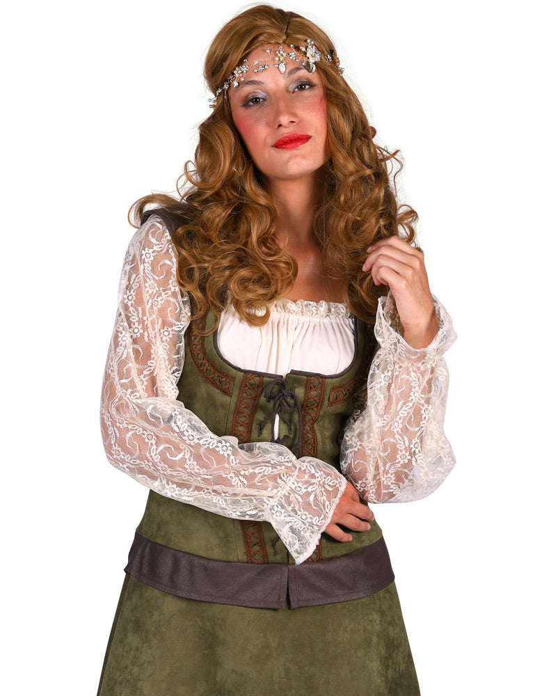 Robin Hood Kostüm für Damen - Wildlederlook | Langes Kleid Lady Marian
