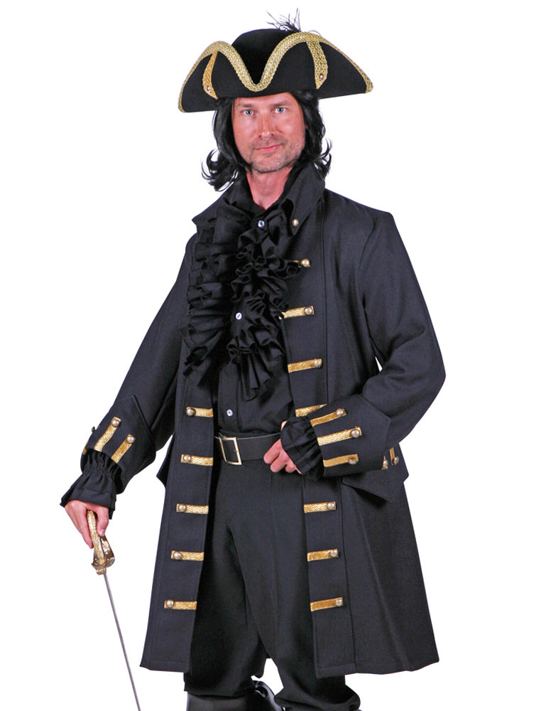 Piraten Kostüm Jacke "James Alday"  für Herren - Schwarz