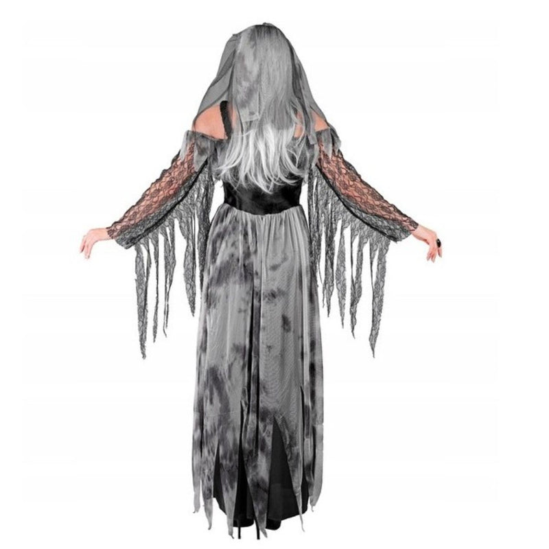 Geister Braut Kostüm für Damen | Grau Schwarz - Kleid und Schleier