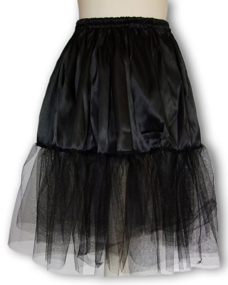 Petticoat Damen Tüllrock - Länge 60 cm | Schwarz