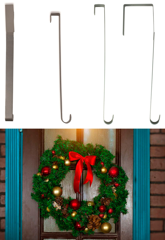 Türhaken für Kränze Länge 26cm - Silber - 2 Stück | Innentür oder Außentür Hängedeko