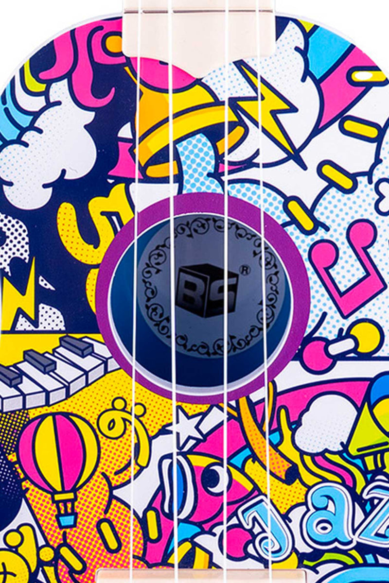 Ukulele "Graffiti" 17,5x7x53cm | Mehrfarbig