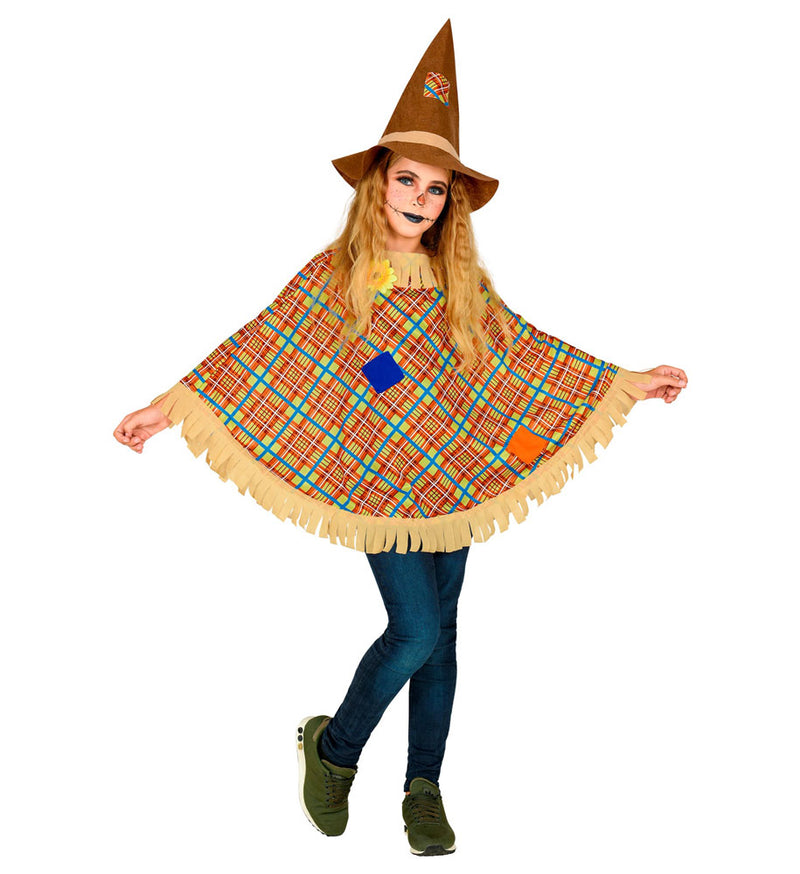 Kostüm Vogelscheuche für Kinder - Poncho und Hut | Halloween Karneval