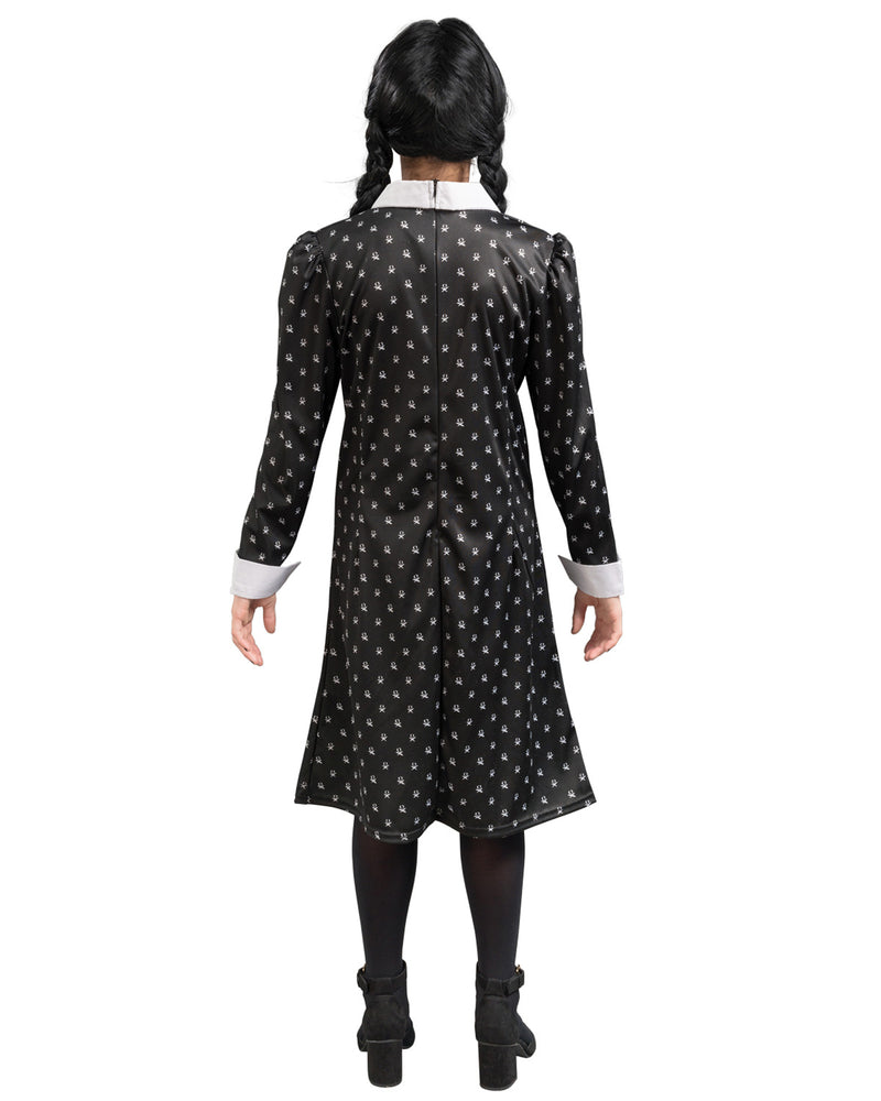 Kostüm "Wednesday" für Damen | Print Kleid Schwarz Weiß - Addams Family