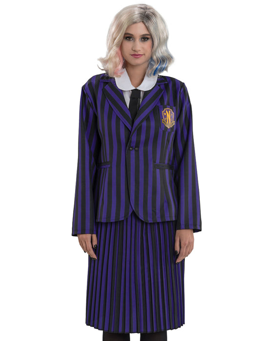 Wednesday Kostüm "Enid" für Damen | Schuluniform Schwarz Lila - Addams Family