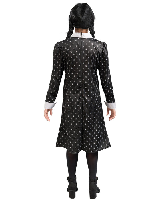 Kostüm "Wednesday" für Kinder | Print Kleid Schwarz Weiß - Addams Family