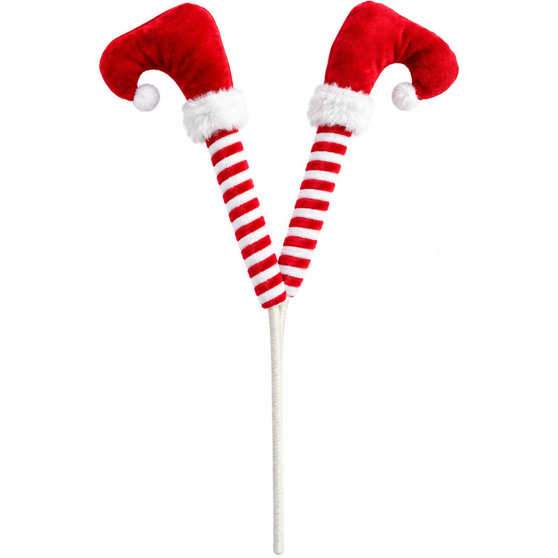 Weihnachtsdeko „Wichtel Beine“ 40 × 24 × 2,5 cm | Rot Weiß