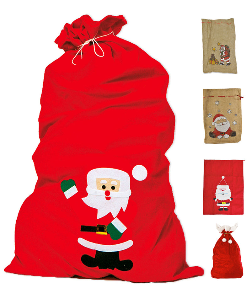 Nikolaussack Jutesack 80 x 50 cm | Weihnachtsmann Geschenkesack Weihnachten - Auswahl