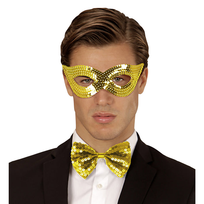Augenmaske mit Pailletten "Katzenauge" - 05914 | Gold