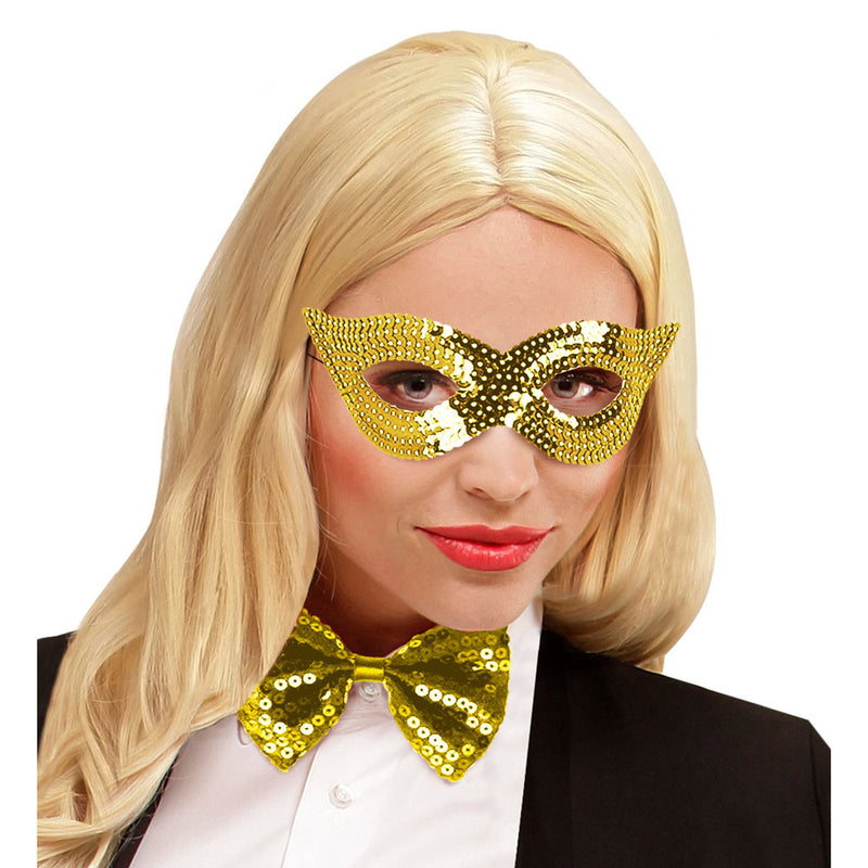 Augenmaske mit Pailletten "Katzenauge" - 05914 | Gold