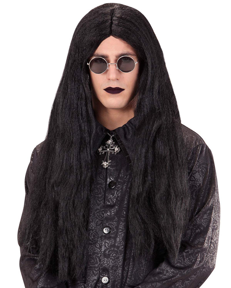 Vampir Langhaar Perücke "Eastbourne" für Herren | Schwarz