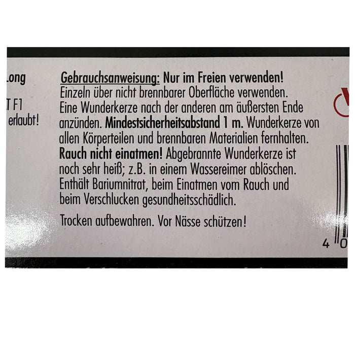 10 Wunderkerzen - 30 cm | 60 Sekunden Brenndauer