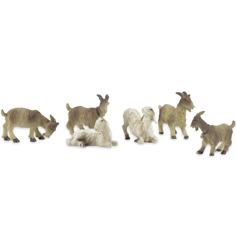 Schafe und Ziegen für Weihnachtskrippe - Krippenfiguren Set Tiere | Größe zur Auswahl