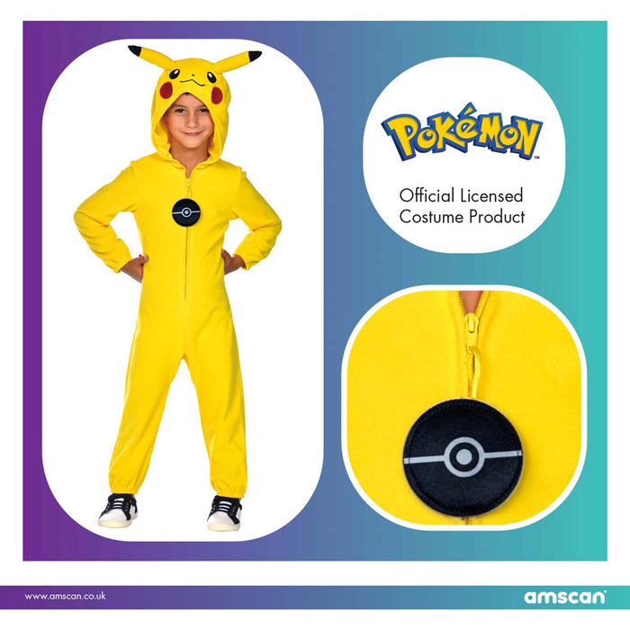 Pokemon Kinderkostüm "Pikachu" - Gelber Anzug | Tierkostüm Filmkostüm
