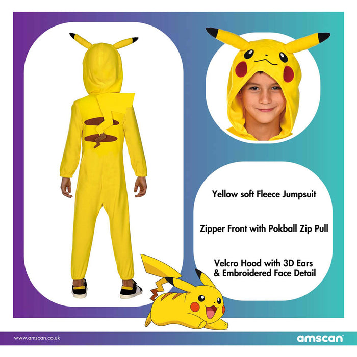 Pokemon Kinderkostüm "Pikachu" - Gelber Anzug | Tierkostüm Filmkostüm