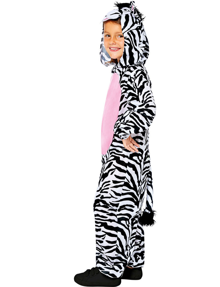 Zebra Kostüm für Kinder - Onesie | Overall Tierkostüm Zoo Safari