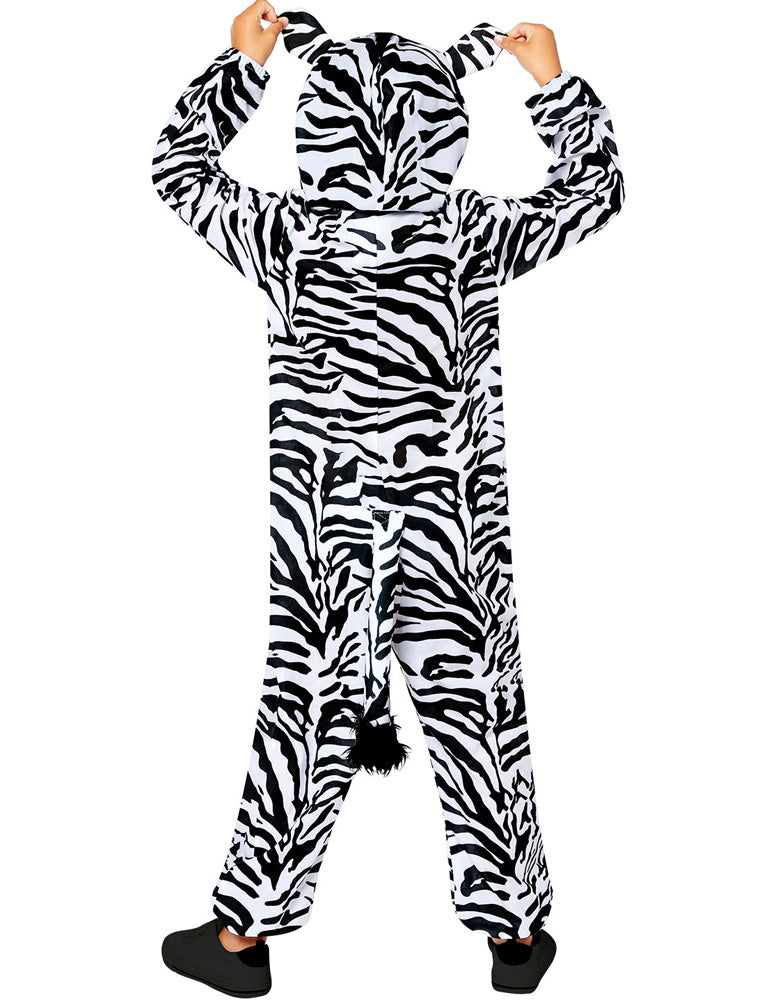 Zebra Kostüm für Kinder - Onesie | Overall Tierkostüm Zoo Safari