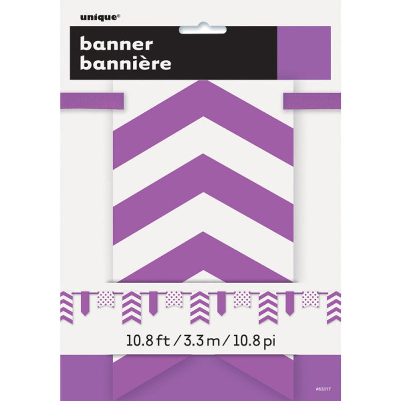 Banner DOTS & STRIPES & Chevron Lila