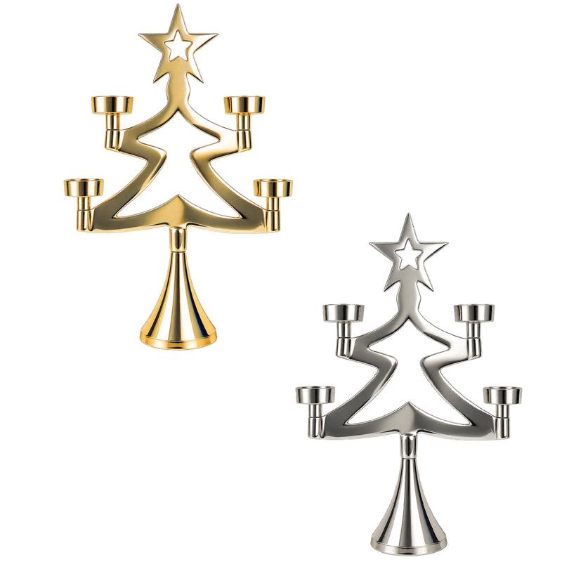 Weihnachtsdekoration Adventskranz Kerzenhalter | Silber / Gold