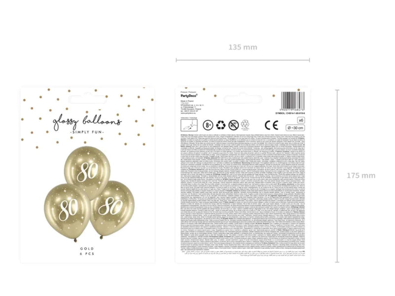 Luftballon Ø30cm "Happy Birthday" Gold | 6 Stk. #80