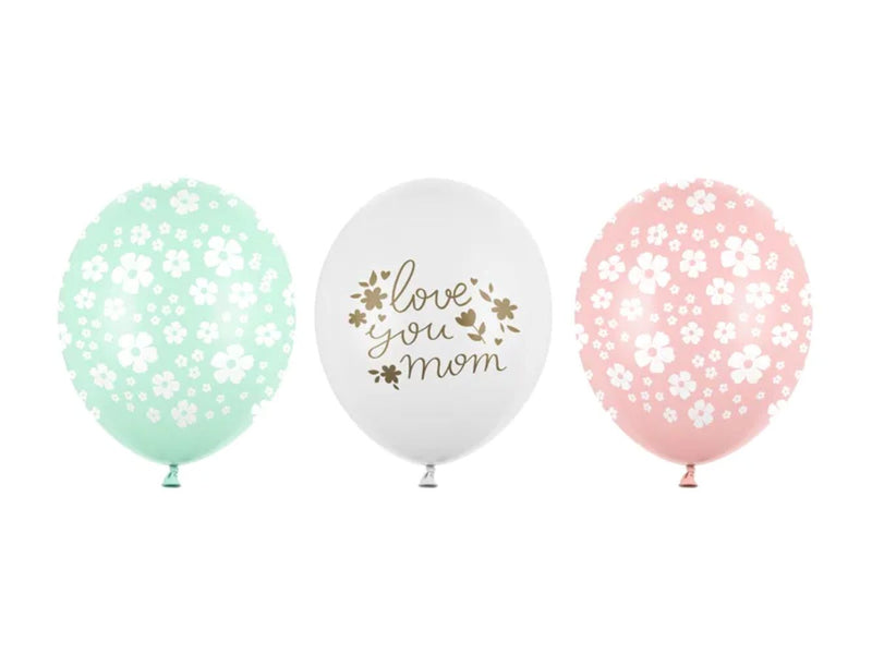 Luftballon Ø30cm "Love you mom" | 50 Stk.