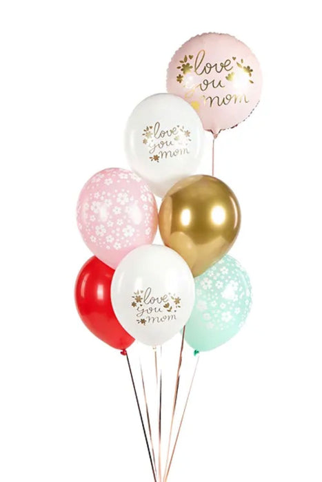 Luftballon Ø30cm "Love you mom" | 50 Stk.
